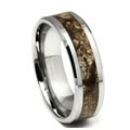 Tungsten Carbide Earth Riverstone Inlay Wedding Band Ring