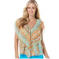 Rafaella Water Color Ikat Ruffle Top