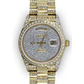 Men's White Gold Pave Dial Full Pave Rolex Day Date Super President (109)