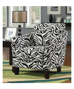 Zebra Print Jungle Accent Chair with Plush Seating