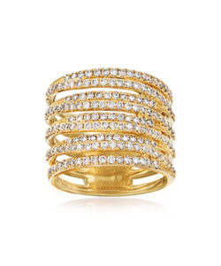 1.50 ct. t.w. Diamond Multi-Row Ring in 14kt Yellow Gold