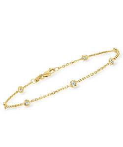 .20 ct. t.w. Bezel-Set Diamond Station Bracelet in 14kt Yellow Gold