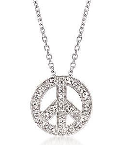 Diamond Peace Sign Necklace