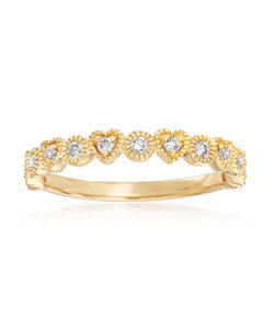 .25 ct. t.w. Diamond Heart and Circle Band in 14kt Yellow Gold